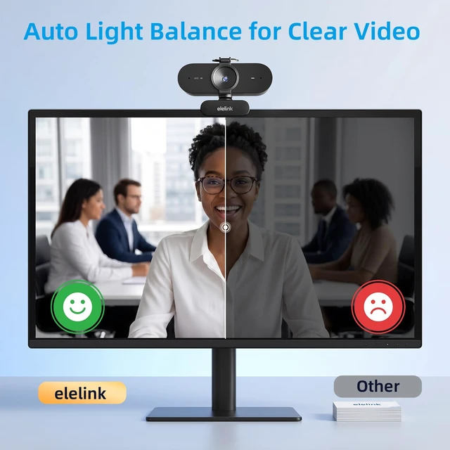 Alt view image 3 of 7 - 4K Webcam for PC,Auto Focus Streaming Web Cam USB,Dual Noise Reduction Mics