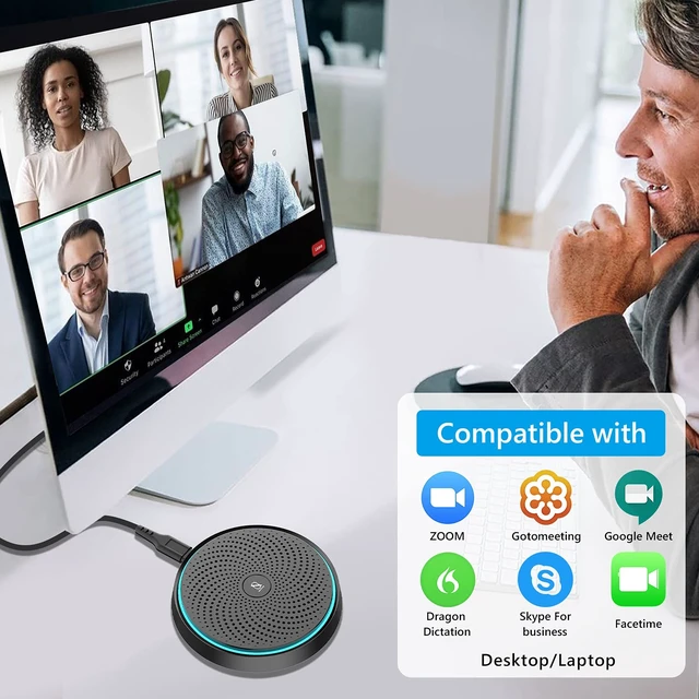 Alt view image 2 of 7 - ANSTEN Conference USB Microphone, Omnidirectional Condenser PC Mic