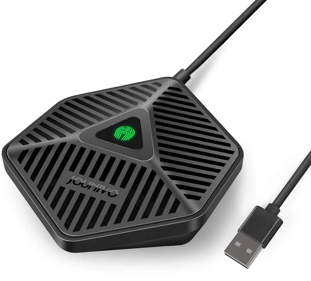Main image of Conference USB Microphone, 360° Omnidirectional Computer Mic with Mute Button for Video Conference, Recording, Skype, Online Class, Plug & Play Compatible with Windows/macOS/PC/Laptop(JV808)