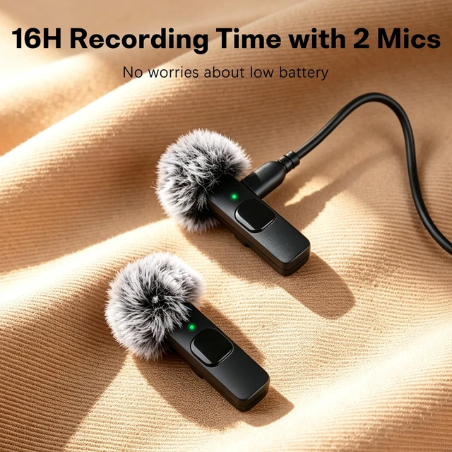 Alt view image 4 of 7 - MAYBESTA Wireless Mini Microphone for iPhone, Android Phone - Lavalier Lapel Mic for Audio Video Recording - Clip on Content Creator Microphones for YouTube Tiktok Podcast Vlogging(Type-C Full Kit)