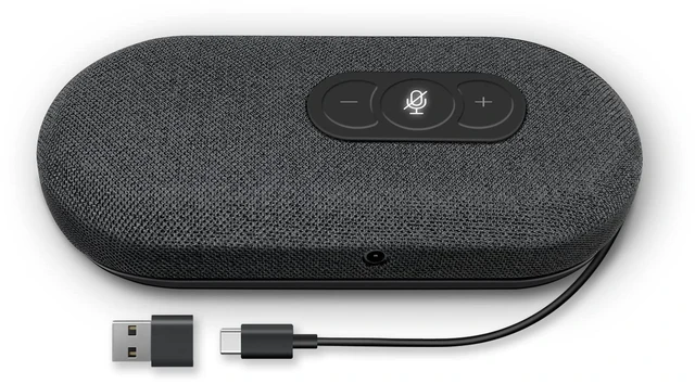Main image of USB Speakerphone, Conference Computer Speakers with Microphone for Home Office Calls, 360 Degree Enhanced Voice Pickup, Noise Reduction, Echo Cancellation, Compatible with Zoom, Teams, Skype