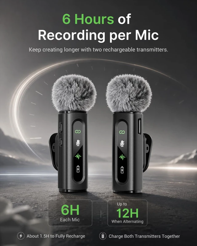 Alt view image 6 of 7 - USB C Lavalier Microphone Wireless Mini Mic for Type-C Android Phone/Tablet/PC Video Recording Clip-on Mics with Rotatable Clip&Denoise Recording, Ideal for Vlog Tiktok Youtube Podcast Content Creator