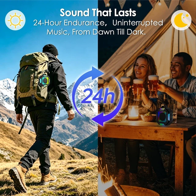 Alt view image 5 of 7 - Shower Speaker Bluetooth 5.4, IPX7 Waterproof Portable Bluetooth Speaker