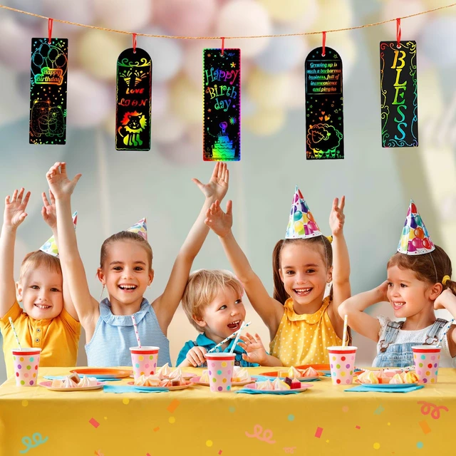 Alt view image 3 of 7 - ZMLM Rainbow Scratch Paper Art Bookmarks for Kids Party Favors 36 Pack
