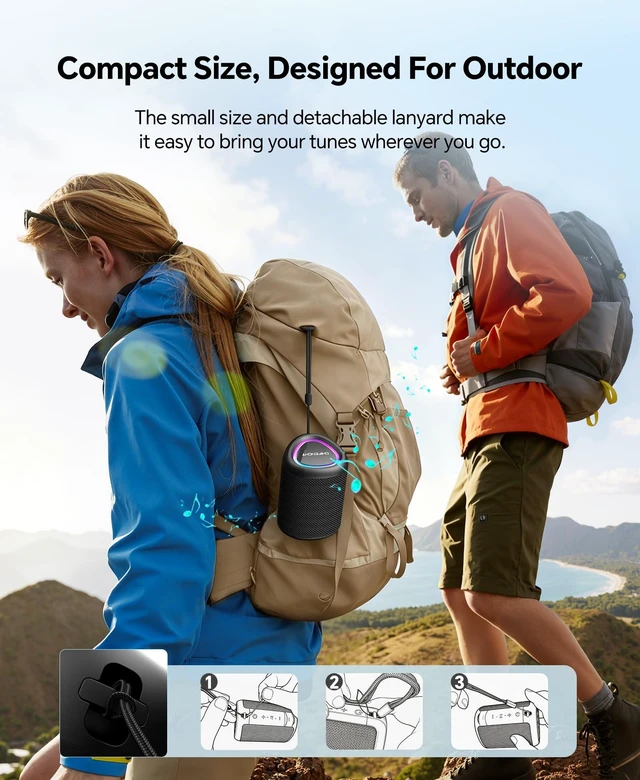 Alt view image 4 of 7 - Portable Bluetooth Speaker Gift Ideas: Outdoor Travel Essentials Waterproof