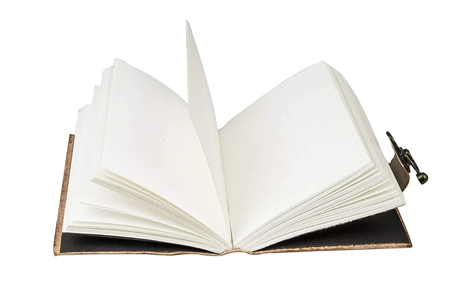 Alt view image 5 of 7 - Handmade Leather Bound Journal Vintage Writing Notebook For Women and Men with Lock & Engraved Rose Gift Art Travel Diary Book of Shadows Notebooks To Write (7 by 5 Inches)