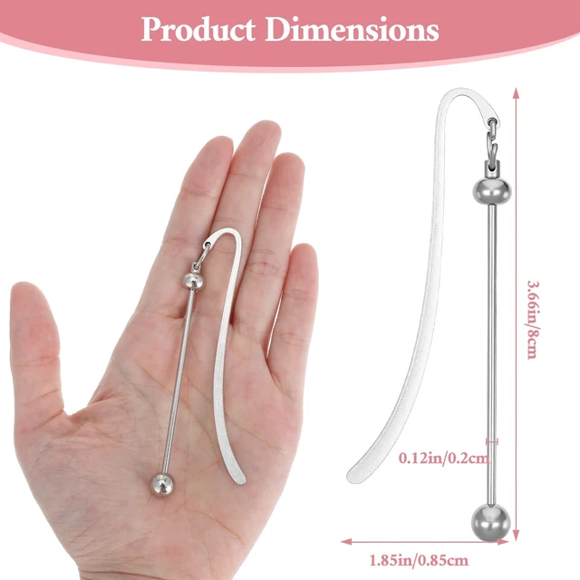 Alt view image 2 of 7 - 40pcs Beadable Bookmarks DIY Metal Blank Bar Bookmark for Beads Beaded Bookmark DIY Bookmarks Modern Bead Craft Jewelry Pendant Charm Gift for Book Lovers Student Teacher Office Supplies DIYMaking