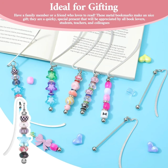 Alt view image 6 of 7 - 40pcs Beadable Bookmarks DIY Metal Blank Bar Bookmark for Beads Beaded Bookmark DIY Bookmarks Modern Bead Craft Jewelry Pendant Charm Gift for Book Lovers Student Teacher Office Supplies DIYMaking