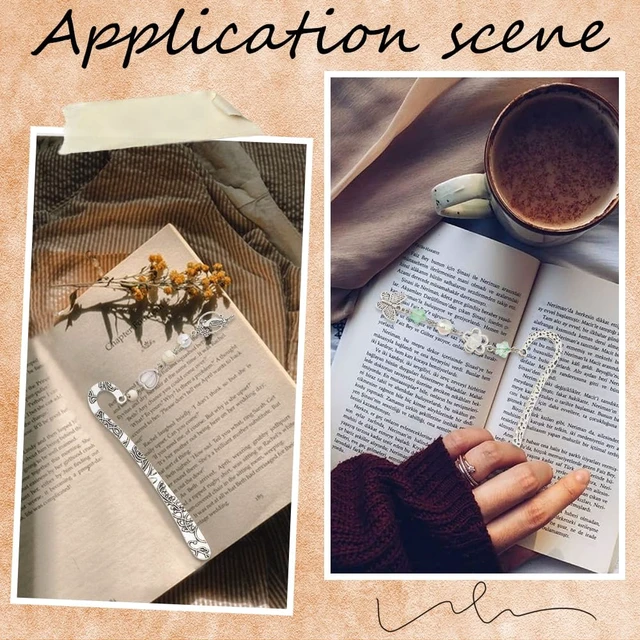 Alt view image 5 of 5 - SUNNYCLUE 12Pcs 6 Styles Hook Bookmark Silver Hairpin Bookmark Bulk Alloy Retro Tibetan Chinese Style Flower Branch Bookmarks Findings with Hole Book Mark Blank for Crafts Jewelry Making Gifts DIY