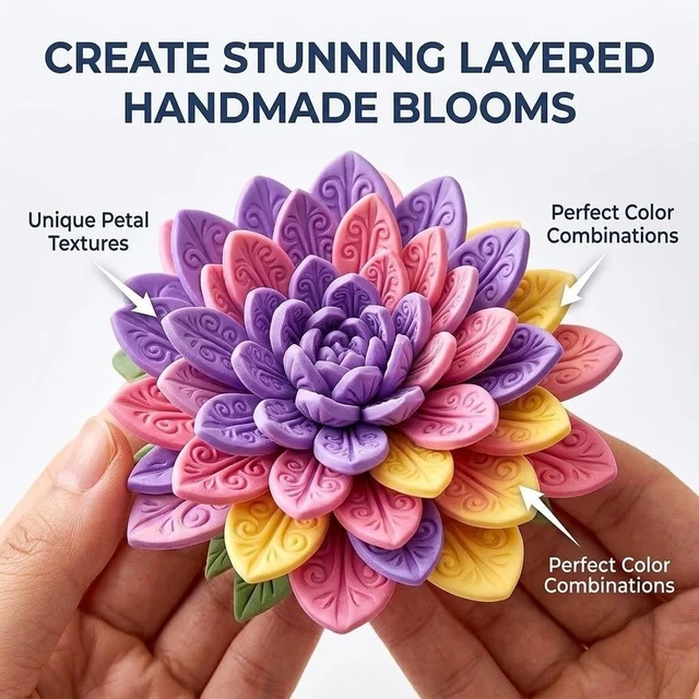 Alt view image 4 of 7 - Modular Clay Bloom Maker,DIY Flower Shaping Tool