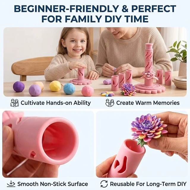 Alt view image 5 of 7 - Modular Clay Bloom Maker,DIY Flower Shaping Tool