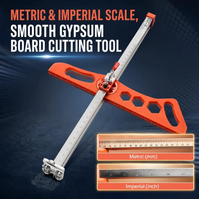 Alt view image 3 of 7 - Foldable Drywall Cutting Tool Kit,0.59"-23.62" Cutting Range Drywall Cutter