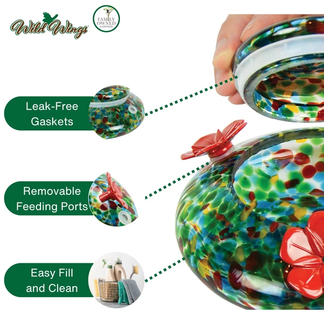 Alt view image 4 of 6 - Nature's Way Brid Products WWGHF1 Top Fill Hummingbird Feeder