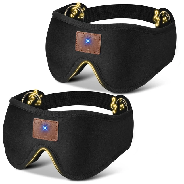 Main image of 2-Pack 3D Sleep Mask with Bluetooth Headphones, Sleep Headphones, Bluetooth Sleep Eye Mask with Adjustable Hook and Loop, Ultra-Thin Stereo Speakers Perfect for Men/Women Sleeping Gifts