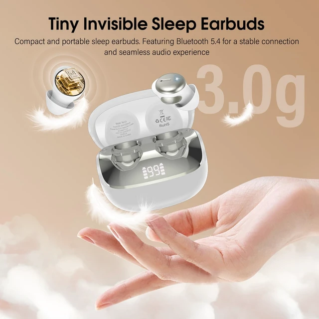 Alt view image 4 of 7 - Sleep Earbuds Bluetooth 5.4, Mini Light-Weight Headphones for Side Sleepers