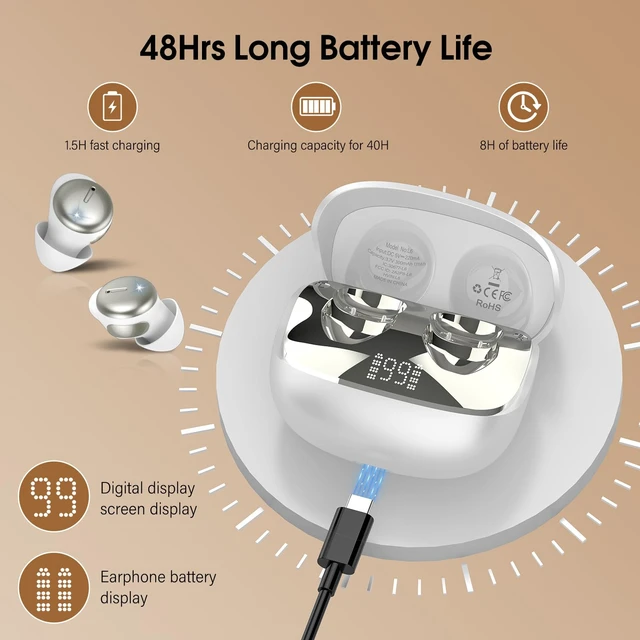Alt view image 5 of 7 - Sleep Earbuds Bluetooth 5.4, Mini Light-Weight Headphones for Side Sleepers