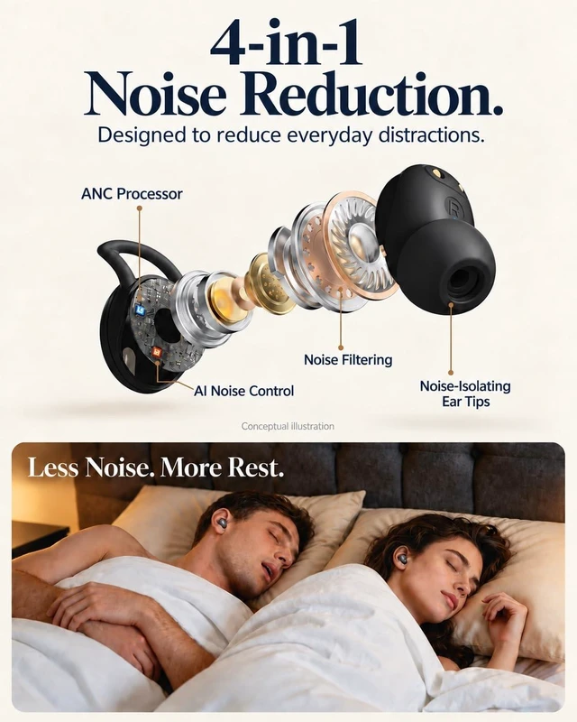 Alt view image 6 of 6 - Sleep Earbuds for Side Sleepers, Small Invisible Ear Plugs for Sleeping