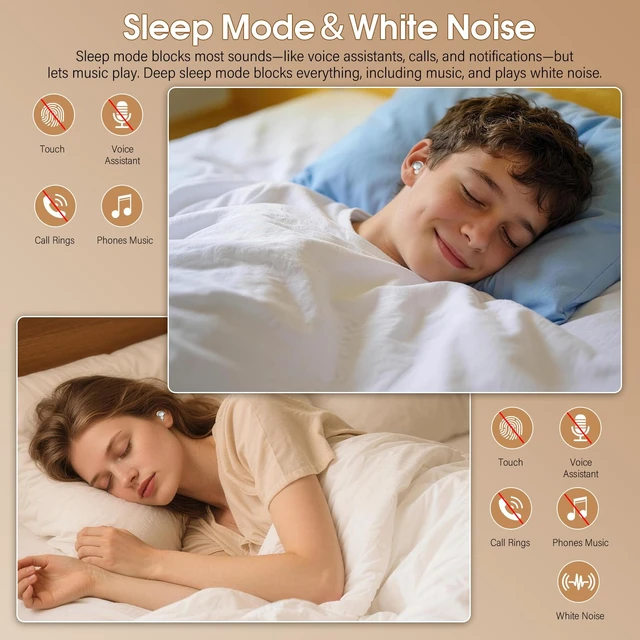 Alt view image 6 of 7 - Sleep Earbuds Bluetooth 5.4, Mini Light-Weight Headphones for Side Sleepers