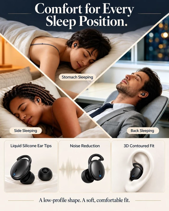 Alt view image 5 of 7 - Sleep Earbuds for Side Sleepers, Small Invisible Ear Plugs for Sleeping