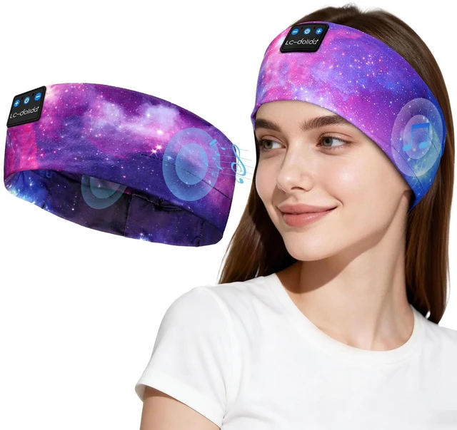 Main image of LC-dolida Sleep Headphones Bluetooth 5.4, Headband Headphones Earphones Wireless, Sleep Mask for Gifts,Workout,Jogging,Yoga(Purple)