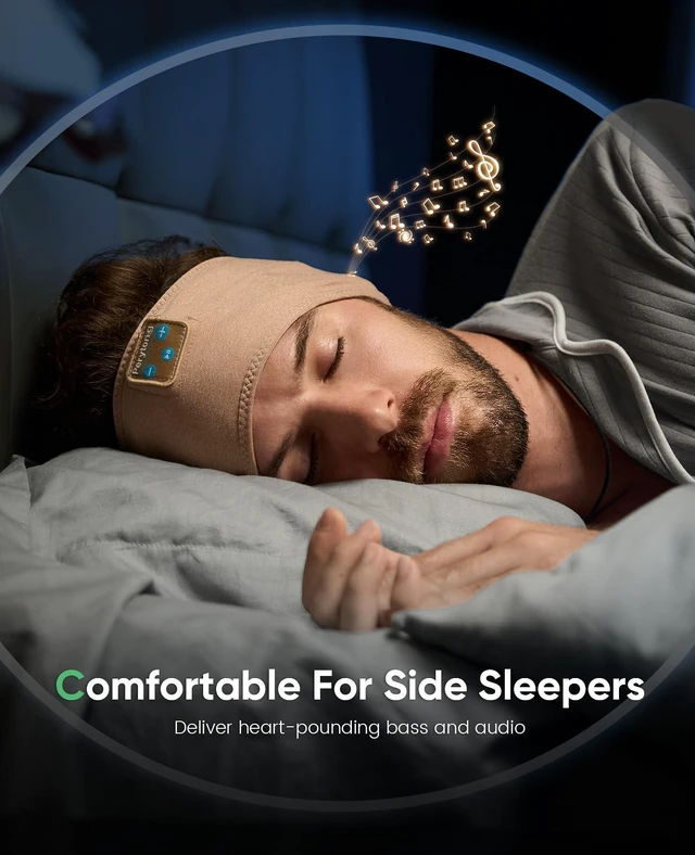 Alt view image 4 of 7 - Bluetooth Headphones Headband, Sleep Headphones Bluetooth 5.4 Headband for Side Sleepers, Reduce Snoring Disturbance for Sleeping, Wireless Headphone for Workout Running Cool Gadgets Unique Gifts