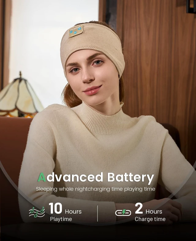 Alt view image 6 of 7 - Bluetooth Headphones Headband, Sleep Headphones Bluetooth 5.4 Headband for Side Sleepers, Reduce Snoring Disturbance for Sleeping, Wireless Headphone for Workout Running Cool Gadgets Unique Gifts
