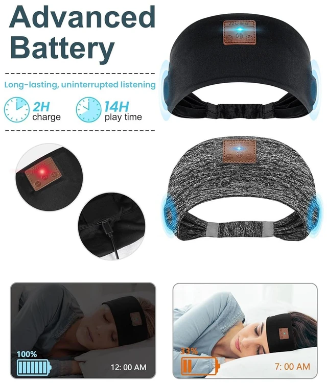 Alt view image 3 of 6 - 2-Pack Sleeping Headphones, Headband Headphones with Thin Speakers