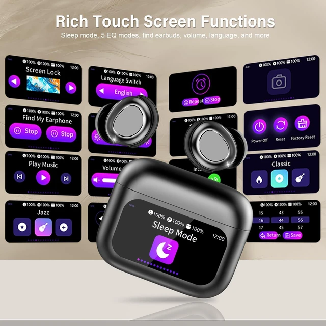 Alt view image 3 of 7 - Sleep Earbuds Bluetooth 5.4 in Ear Touch Screen with Sleep Mode