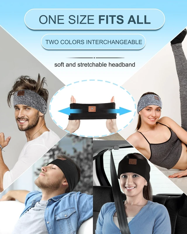 Alt view image 5 of 6 - 2-Pack Sleeping Headphones, Headband Headphones with Thin Speakers