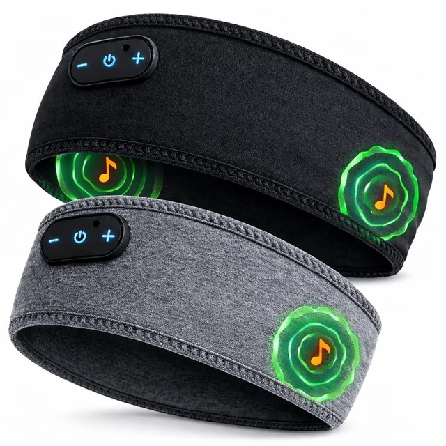 Main image of Bluetooth Sleep Headphones Sleep Mask Sleep Headphones,Ultra-Soft Wireless Headband Bluetooth for Side Sleepers, with 14H Playtime & Bluetooth 5.4, 4-in-1 Music Sleep Earphones (Black&Grey)