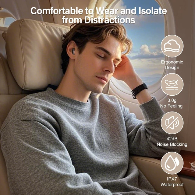 Alt view image 5 of 7 - Sleep Earbuds Bluetooth 5.4 in Ear Touch Screen with Sleep Mode