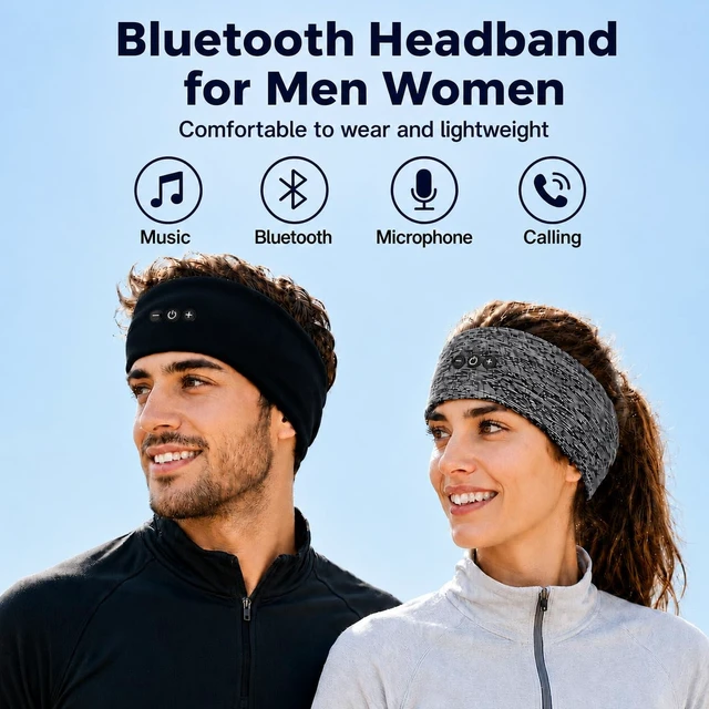 Alt view image 7 of 7 - Sleep Headphones Bluetooth Headband Ultra-Thin Speakers for Sleep 2-Pack