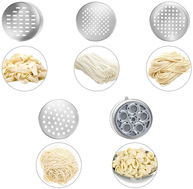Alt view image 3 of 7 - QWORK Stainless Steel Noodle Maker, Manual Pasta Machine with 5 Noodle Moulds, Pasta Press Noodle Machine