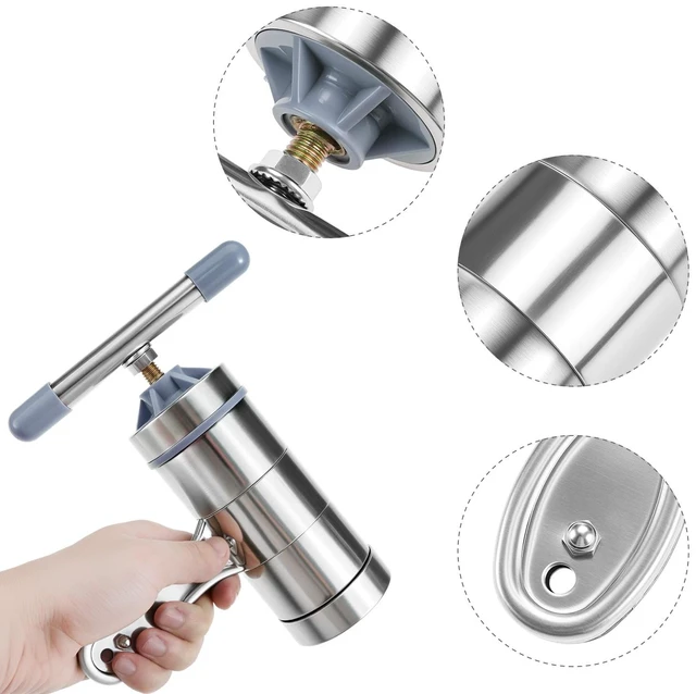 Alt view image 5 of 7 - QWORK Stainless Steel Noodle Maker, Manual Pasta Machine with 5 Noodle Moulds, Pasta Press Noodle Machine