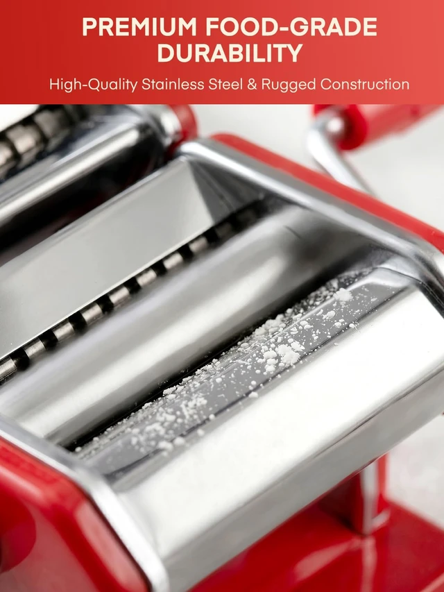 Alt view image 5 of 7 - FOHERE Manual Pasta Maker, 7 Adjustable Thickness, 3-in-1