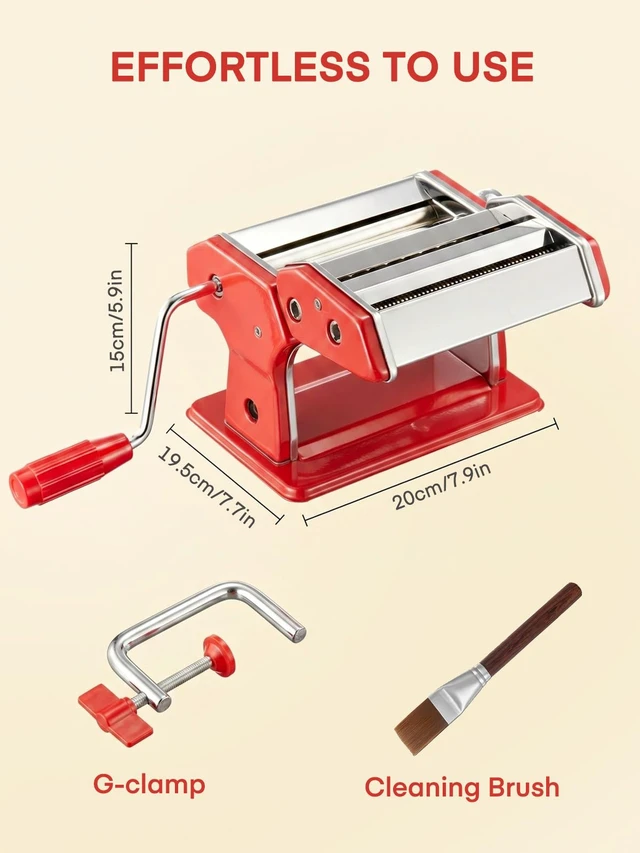 Alt view image 6 of 7 - FOHERE Manual Pasta Maker, 7 Adjustable Thickness, 3-in-1