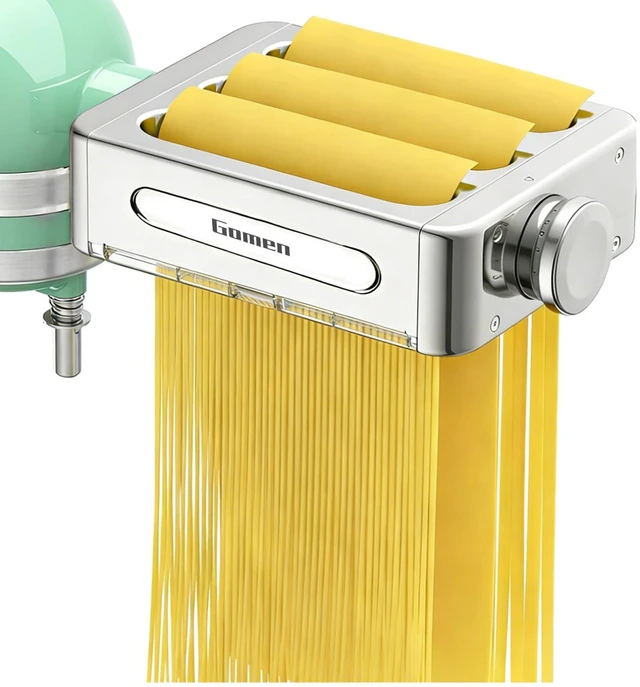Main image of Metal Pasta Maker Attachment for KitchenAid Stand Mixer, Roller & Cutter