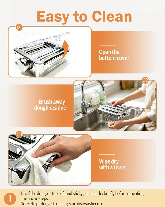 Alt view image 7 of 7 - Metal Pasta Maker Attachment for KitchenAid Stand Mixer, Roller & Cutter
