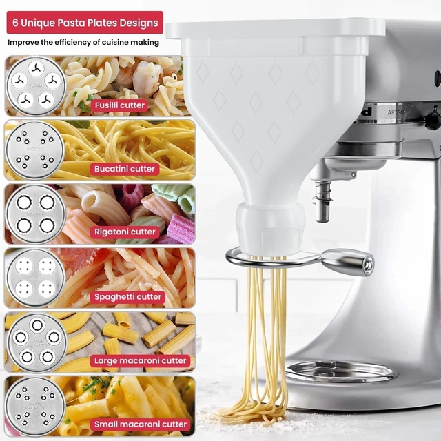 Alt view image 6 of 7 - Pasta Maker Attachment for KitchenAid Stand Mixer with 6 Shaping Discs