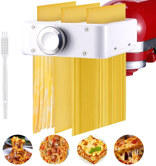 Main image of Pasta Maker Attachment For KitchenAid Mixer, 3 In 1 Roller & Cutter Set