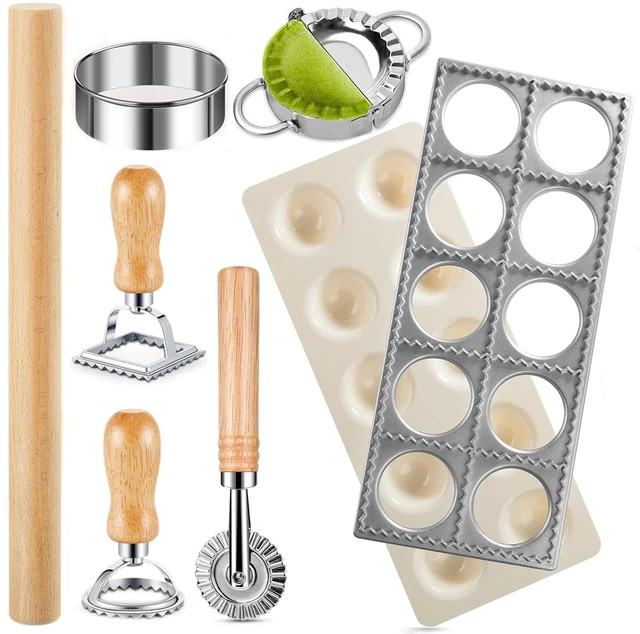 Stamp Making Tools 8 Piece Ravioli Press Mold Set,Pasta Making Tools, Ravioli Kit Include ...