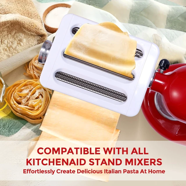 Alt view image 7 of 7 - Pasta Maker Attachment For KitchenAid Mixer, 3 In 1 Roller & Cutter Set