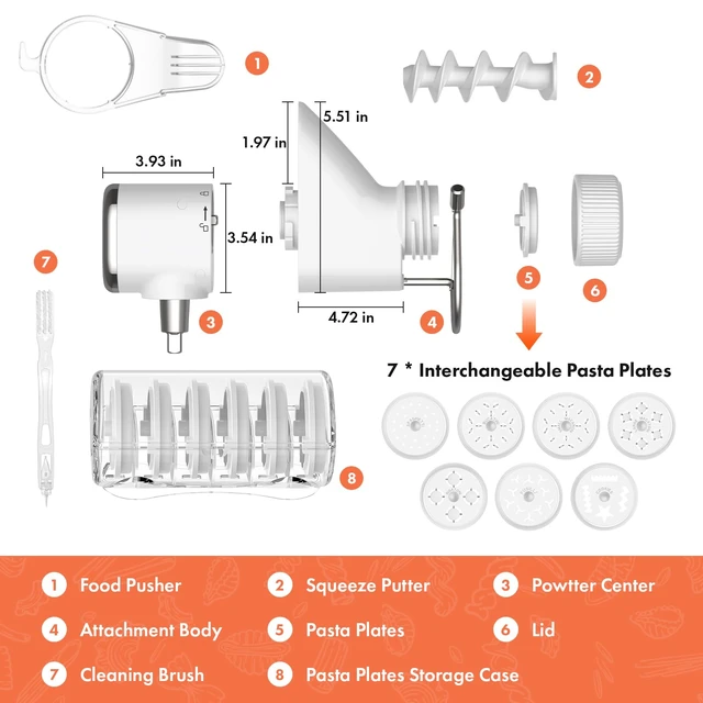 Alt view image 5 of 7 - COFUN Gourmet Pasta Press Attachment for KitchenAid Stand Mixer