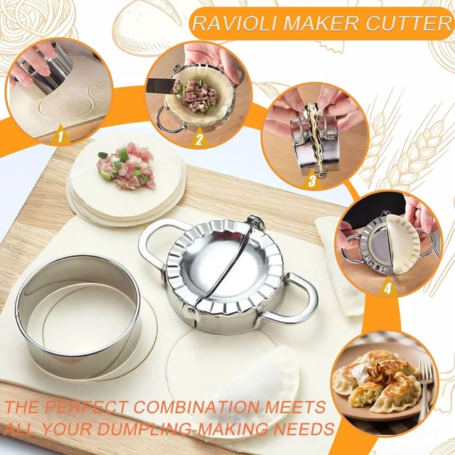 Stamp Making Tools 8 Piece Ravioli Press Mold Set,Pasta Making Tools, Ravioli Kit Include ...
