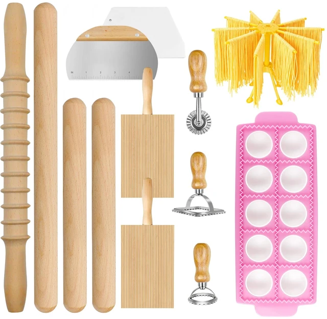 Main image of Pasta Making Tools Set, 13 PCS Pasta Making Kit Pasta Making Accessories Homemade Noodle Kit Ravioli Cutter Set