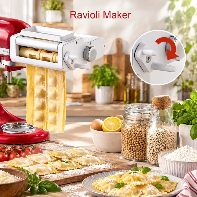 Alt view image 2 of 6 - Antree 3-1 Ravioli & Pasta Roller / Cutter Attachment for KitchenAid Mixers