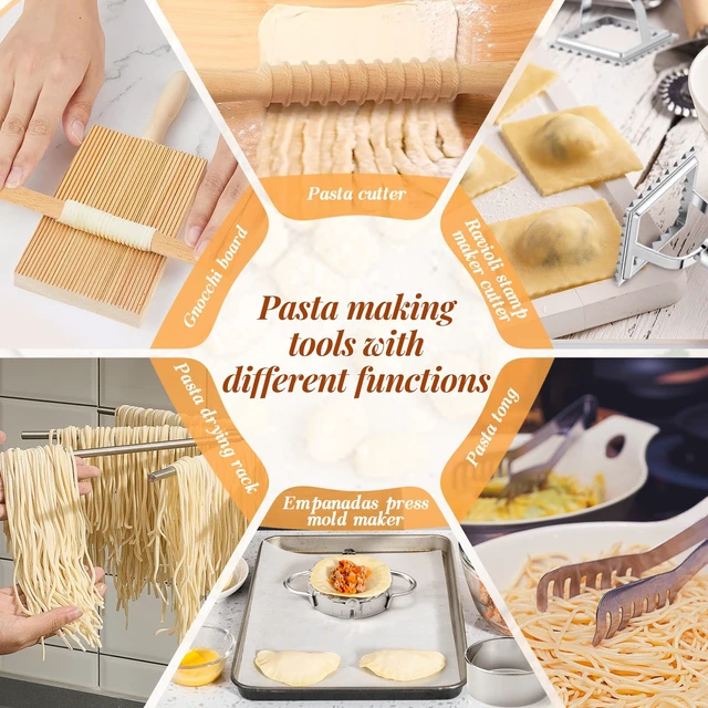 Alt view image 4 of 7 - Tioncy 13 Pcs Pasta Making Tool Include Stainless Steel Pasta Drying Rack