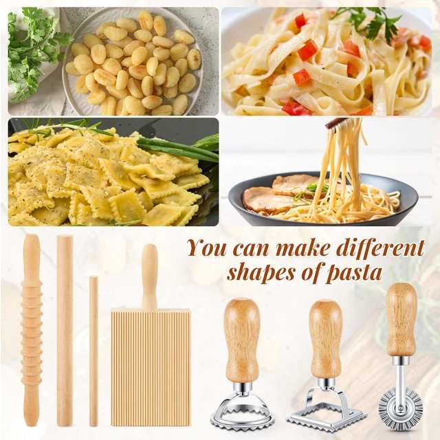 Alt view image 5 of 7 - Tioncy 13 Pcs Pasta Making Tool Include Stainless Steel Pasta Drying Rack