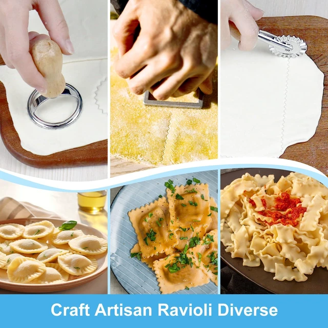 Alt view image 6 of 7 - Pasta Making Tools Set, 13 PCS Pasta Making Kit Pasta Making Accessories Homemade Noodle Kit Ravioli Cutter Set