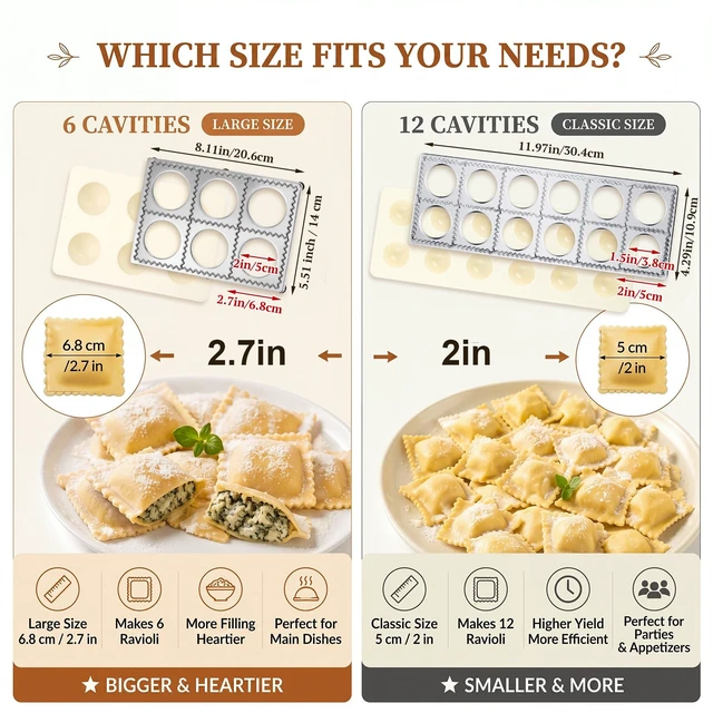 Alt view image 4 of 7 - Geetery 5 Pcs Ravioli Mold Set 2.7 Inch Squares Ravioli Maker Cutter Include 1 Raviolis Maker Press 3 Pasta Cutter Stamp Makers 1 Wood Rolling Pin Pasta Making Tool for Home Kitchen Supplies (6 Holes)